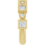 14K Gold Square Natural Diamond Anniversary Band – 1/5–9/10 CTW - Yellow Gold - view 4