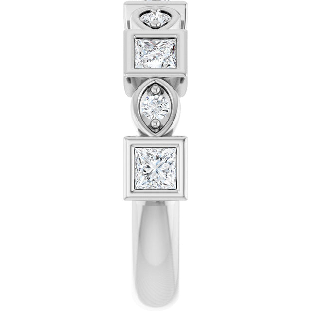 Platinum Square Natural Diamond Anniversary Band – 1/5–9/10 CTW - view 4
