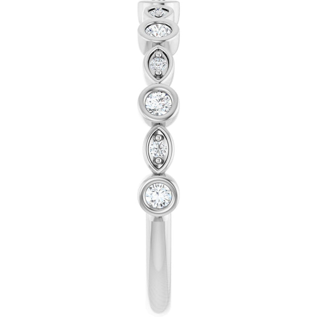 Platinum Round Natural Diamond Anniversary Band – 1/8–5/8 CTW - view 4