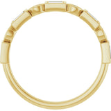 14K Gold Straight Baguette Natural Diamond Anniversary Band – 1/5–5/8 CTW - Yellow Gold - view 2