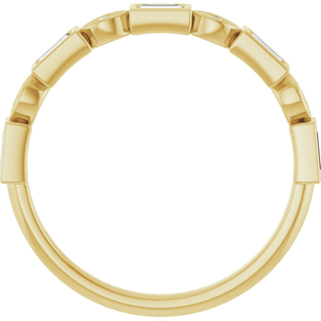 14K Gold Straight Baguette Natural Diamond Anniversary Band – 1/5–5/8 CTW - Yellow Gold - view 2