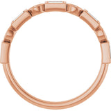 14K Gold Straight Baguette Natural Diamond Anniversary Band – 1/5–5/8 CTW - Rose Gold - view 2