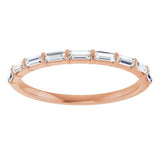 10K Gold Straight Baguette Lab-Grown Diamond Bar Channel-Set Anniversary Band – 1/5–1/2 CTW - Rose Gold - view 3