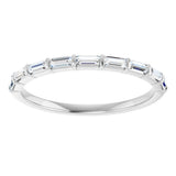 10K Gold Straight Baguette Natural Diamond Bar Channel-Set Anniversary Band – 1/5–5/8 CTW - White Gold - view 3