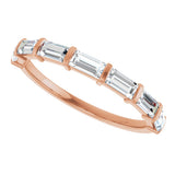 10K Gold Straight Baguette Natural Diamond Bar Channel-Set Anniversary Band – 3/4–1 CTW - Rose Gold - view 5