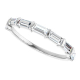 10K Gold Straight Baguette Natural Diamond Bar Channel-Set Anniversary Band – 3/4–1 CTW - White Gold - view 5