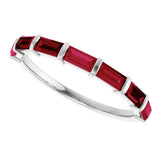 Platinum Straight Baguette Natural Red Ruby Bar Channel-Set Anniversary Band - view 5