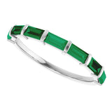 Platinum Straight Baguette Lab-Grown Green Emerald Bar Channel-Set Anniversary Band - view 5