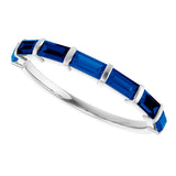 Platinum Straight Baguette Natural Blue Sapphire Bar Channel-Set Anniversary Band - view 5