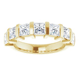 10K Gold Square Natural Diamond Bar Channel-Set Anniversary Band – 1 3/8–2 3/4 CTW - Yellow Gold - view 3