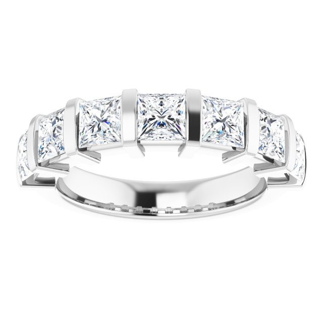 Platinum Square Natural Diamond Bar Channel-Set Anniversary Band – 3/8–2 3/4 CTW - view 3