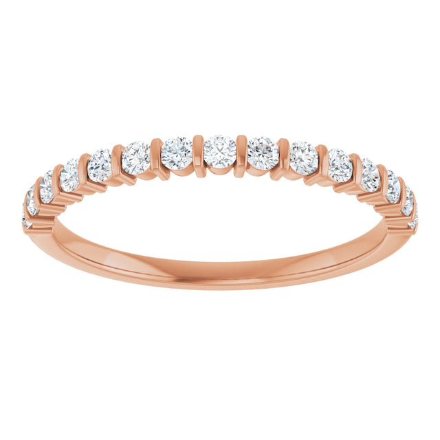 10K Gold Round Lab-Grown Diamond Bar Channel-Set Anniversary Band – 1/5–5/8 CTW - Rose Gold - view 3