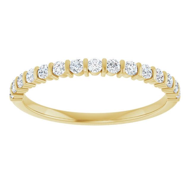 10K Gold Round Lab-Grown Diamond Bar Channel-Set Anniversary Band – 1/5–5/8 CTW - Yellow Gold - view 3
