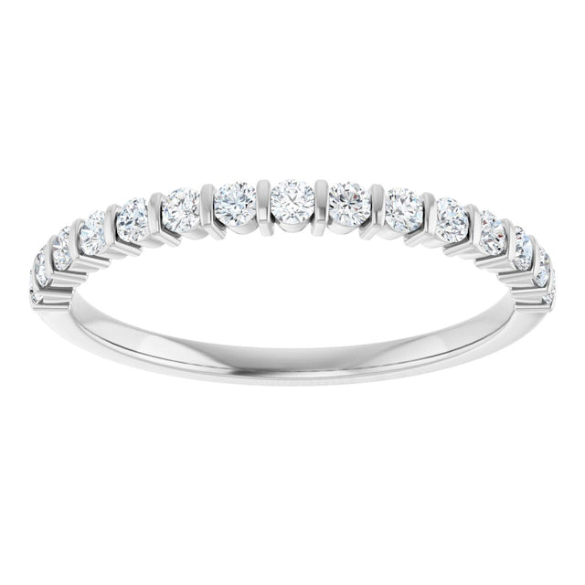 10K Gold Round Lab-Grown Diamond Bar Channel-Set Anniversary Band – 1/5–5/8 CTW - White Gold - view 3