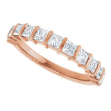 10K Gold Square Lab-Grown Diamond Bar Channel-Set Anniversary Band – 1/3–1 1/5 CTW - Rose Gold - view 5
