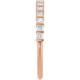 10K Gold Square Lab-Grown Diamond Bar Channel-Set Anniversary Band – 1/3–1 1/5 CTW - Rose Gold - view 4