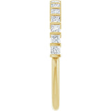 10K Gold Square Natural Diamond Bar Channel-Set Anniversary Band – 3/8–1 CTW - Yellow Gold - view 4