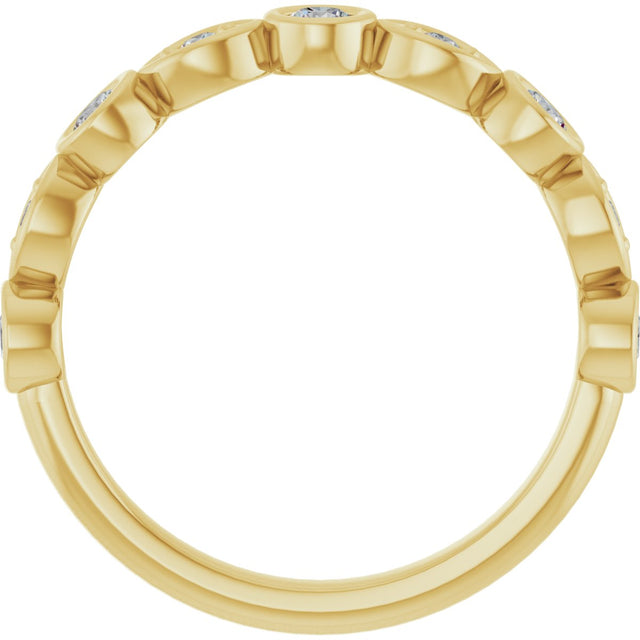 14K Gold Round Lab-Grown Diamond Anniversary Band – 1/6–1/3 CTW - Yellow Gold - view 2