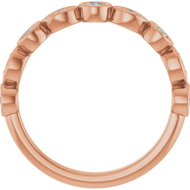 14K Gold Round Lab-Grown Diamond Anniversary Band – 1/6–1/3 CTW - Rose Gold - view 2