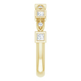 14K Gold Square Natural Diamond Anniversary Band – 1/5–9/10 CTW - Yellow Gold - view 4