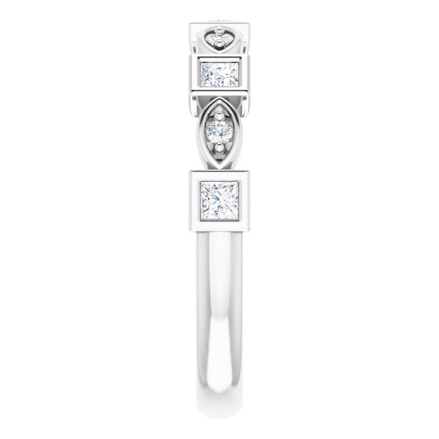 Platinum Square Natural Diamond Anniversary Band – 1/5–9/10 CTW - view 4