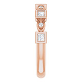 14K Gold Square Natural Diamond Anniversary Band – 1/5–9/10 CTW - Rose Gold - view 4