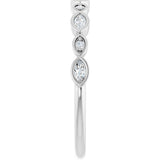 Platinum Marquise Natural Diamond Anniversary Band – 1/6–3/8 CTW - view 4