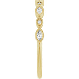 14K Gold Marquise Lab-Grown Diamond Anniversary Band – 1/6–1/3 CTW - Yellow Gold - view 4