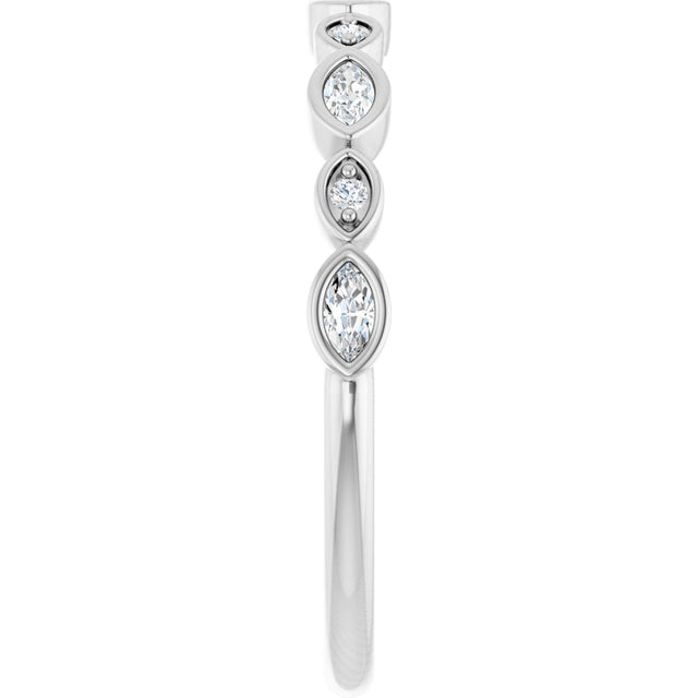 14K Gold Marquise Lab-Grown Diamond Anniversary Band – 1/6–1/3 CTW - White Gold - view 4