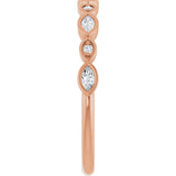 14K Gold Marquise Lab-Grown Diamond Anniversary Band – 1/6–1/3 CTW - Rose Gold - view 4