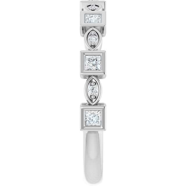 Platinum Square Natural Diamond Anniversary Band – 1/5–9/10 CTW - view 4