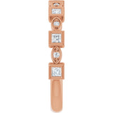 14K Gold Square Natural Diamond Anniversary Band – 1/5–9/10 CTW - Rose Gold - view 4