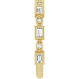 14K Gold Straight Baguette Natural Diamond Anniversary Band – 1/5–5/8 CTW - Yellow Gold - view 5