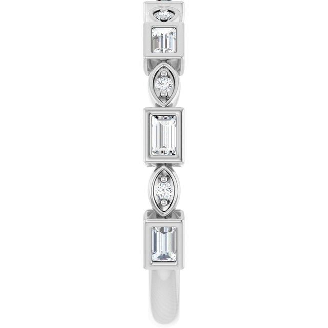 Platinum Straight Baguette Natural Diamond Anniversary Band – 1/5–5/8 CTW - view 5