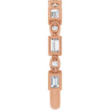 14K Gold Straight Baguette Natural Diamond Anniversary Band – 1/5–5/8 CTW - Rose Gold - view 5