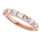 14K Gold Asscher Lab-Grown Diamond Bar Channel-Set Anniversary Band – 5/8–1 1/3 CTW - Rose Gold - view 5
