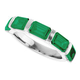 Platinum Emerald Lab-Grown Green Emerald Bar Channel-Set Anniversary Band - view 5
