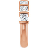 10K Gold Square Natural Diamond Bar Channel-Set Anniversary Band – 1 3/8–2 3/4 CTW - Rose Gold - view 4