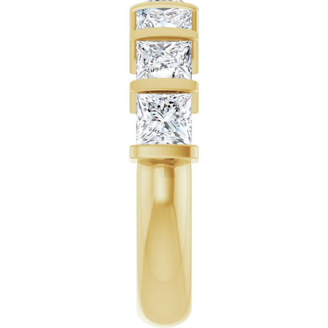 10K Gold Square Lab-Grown Diamond Bar Channel-Set Anniversary Band – 1 1/3–2 3/4 CTW - Yellow Gold - view 4