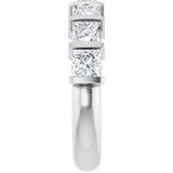 10K Gold Square Lab-Grown Diamond Bar Channel-Set Anniversary Band – 1 1/3–2 3/4 CTW - White Gold - view 4