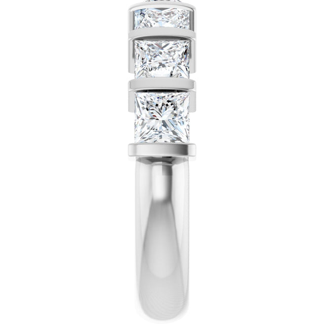 10K Gold Square Lab-Grown Diamond Bar Channel-Set Anniversary Band – 1 1/3–2 3/4 CTW - White Gold - view 4