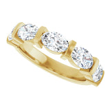 10K Gold Oval Lab-Grown Diamond Bar Channel-Set Anniversary Band – 9/10–2 CTW - Yellow Gold - view 5