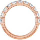 10K Gold Square Natural Diamond Bar Channel-Set Anniversary Band – 1 3/8–2 3/4 CTW - Rose Gold - view 2