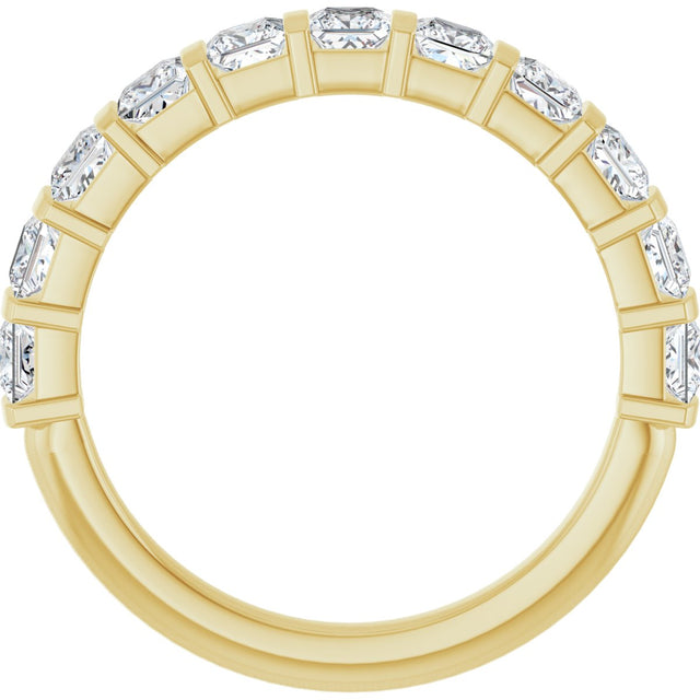 10K Gold Square Lab-Grown Diamond Bar Channel-Set Anniversary Band – 1/3–1 1/5 CTW - Yellow Gold - view 2