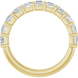 14K Gold Square Lab-Grown Diamond Bar Channel-Set Anniversary Band – 1 1/2–2 3/4 CTW - Yellow Gold - view 2