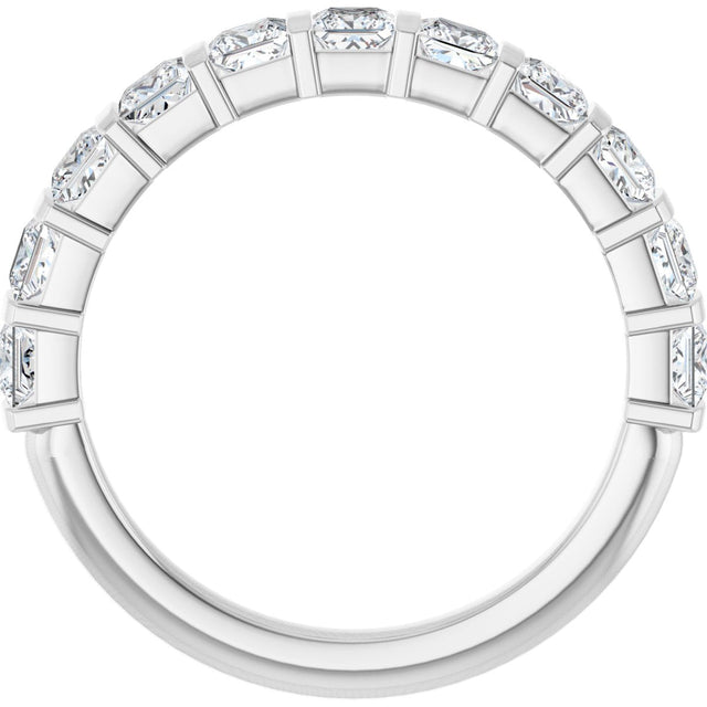 10K Gold Square Lab-Grown Diamond Bar Channel-Set Anniversary Band – 1/3–1 1/5 CTW - White Gold - view 2