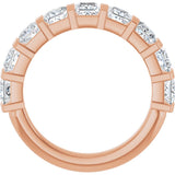 10K Gold Square Natural Diamond Bar Channel-Set Anniversary Band – 1 3/8–2 3/4 CTW - Rose Gold - view 2