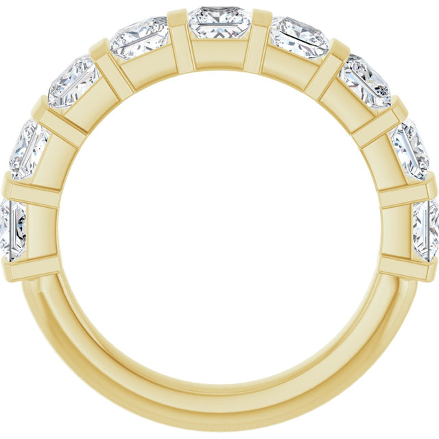 10K Gold Square Natural Diamond Bar Channel-Set Anniversary Band – 1 3/8–2 3/4 CTW - Yellow Gold - view 2