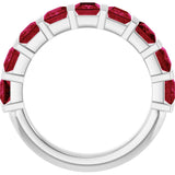 Platinum Square Lab-Grown Red Ruby Bar Channel-Set Anniversary Band - view 2