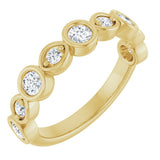 14K Gold Round Natural Diamond Anniversary Band – 1/8–5/8 CTW - Yellow Gold